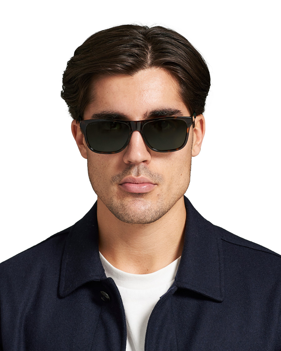 Homme | GUCCI GG0687S Sunglasses Havana/Green | Gucci | GG0687S Sunglasses Havana/Green