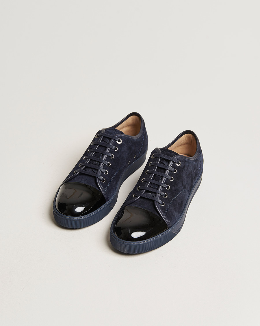 Homme | Lanvin Patent Cap Toe Sneaker Navy/Navy | Lanvin | Patent Cap Toe Sneaker Navy/Navy