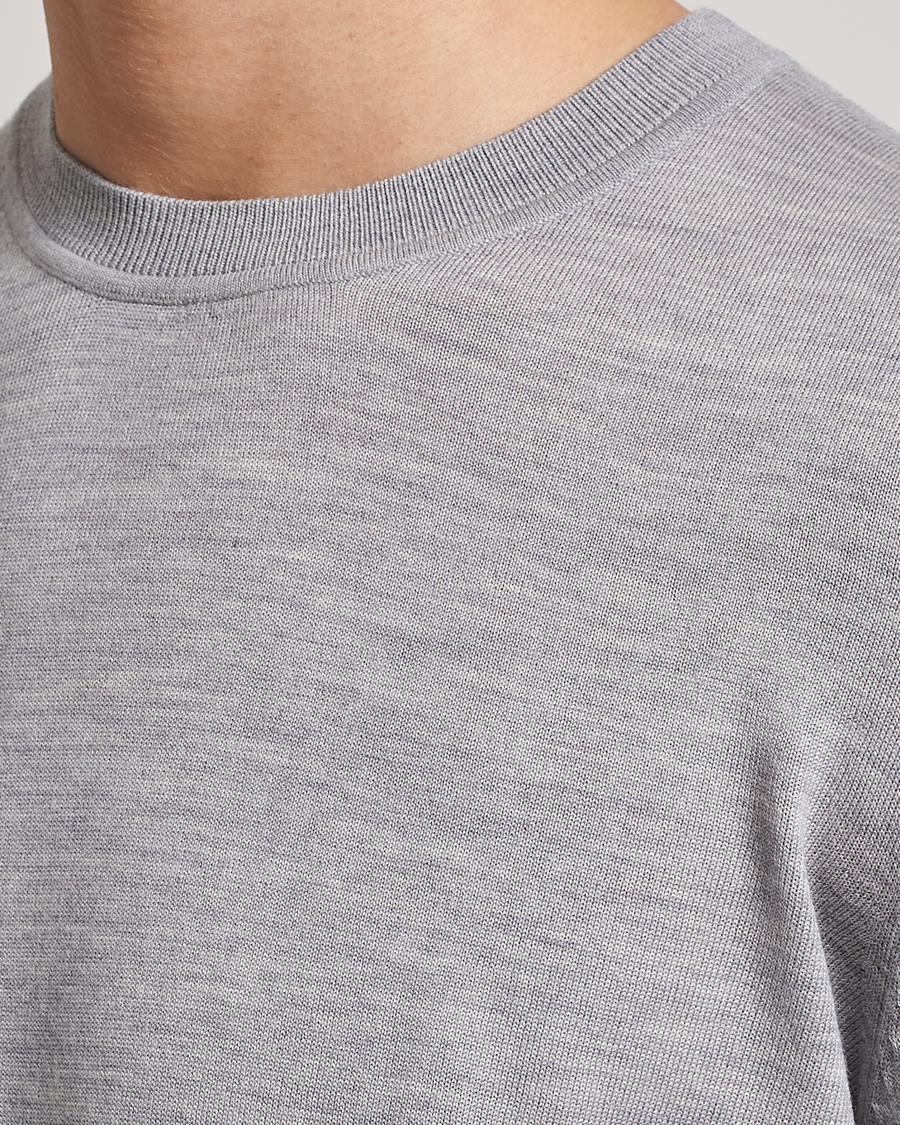 Homme | Pulls Et Tricots | Samsøe Samsøe | Flemming Superfine Merino Wool Crew Neck Grey Melange