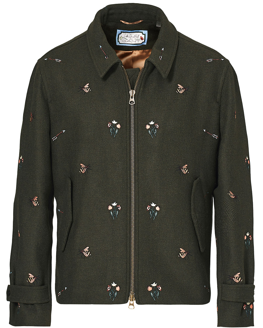 Heren | Jassen | GANT | Luke Edward Hall Emrodery Zip Jacket Tartan Green