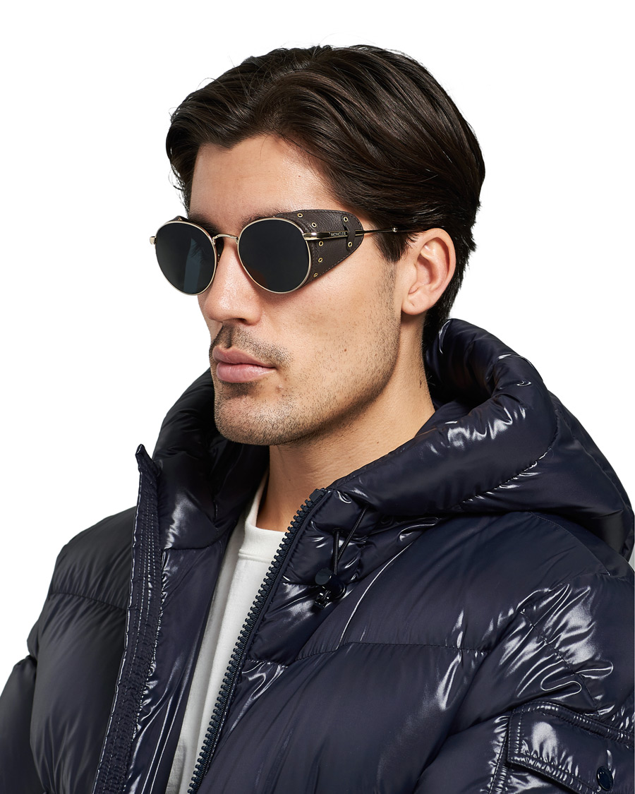 Homme | Moncler Lunettes Blazon Polarized Sunglasses Gold/Brown | Moncler Lunettes | Blazon Polarized Sunglasses Gold/Brown