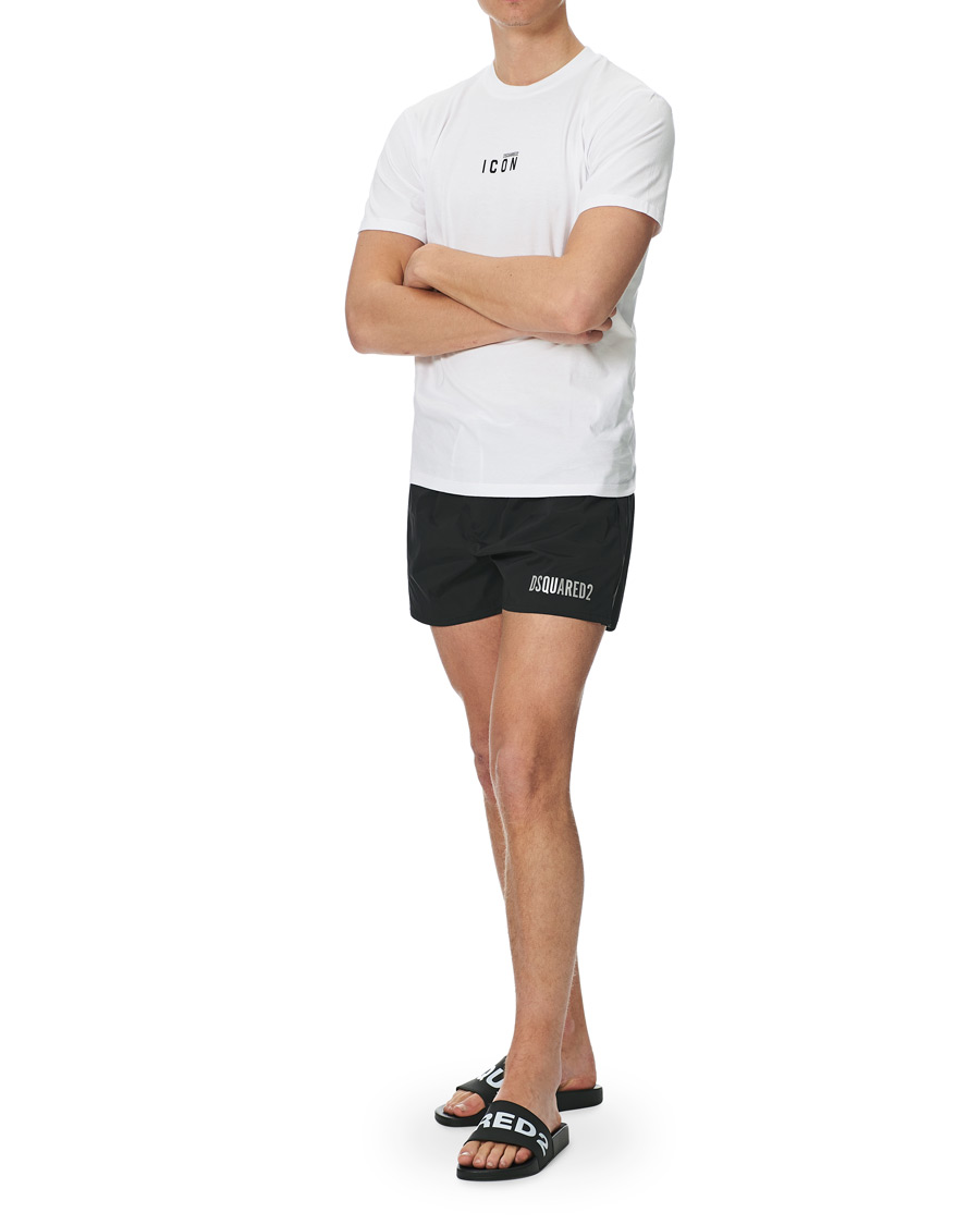 Homme | Maillots De Bain | Dsquared2 | Icon Boxer Mid Swimshorts Black/Silver