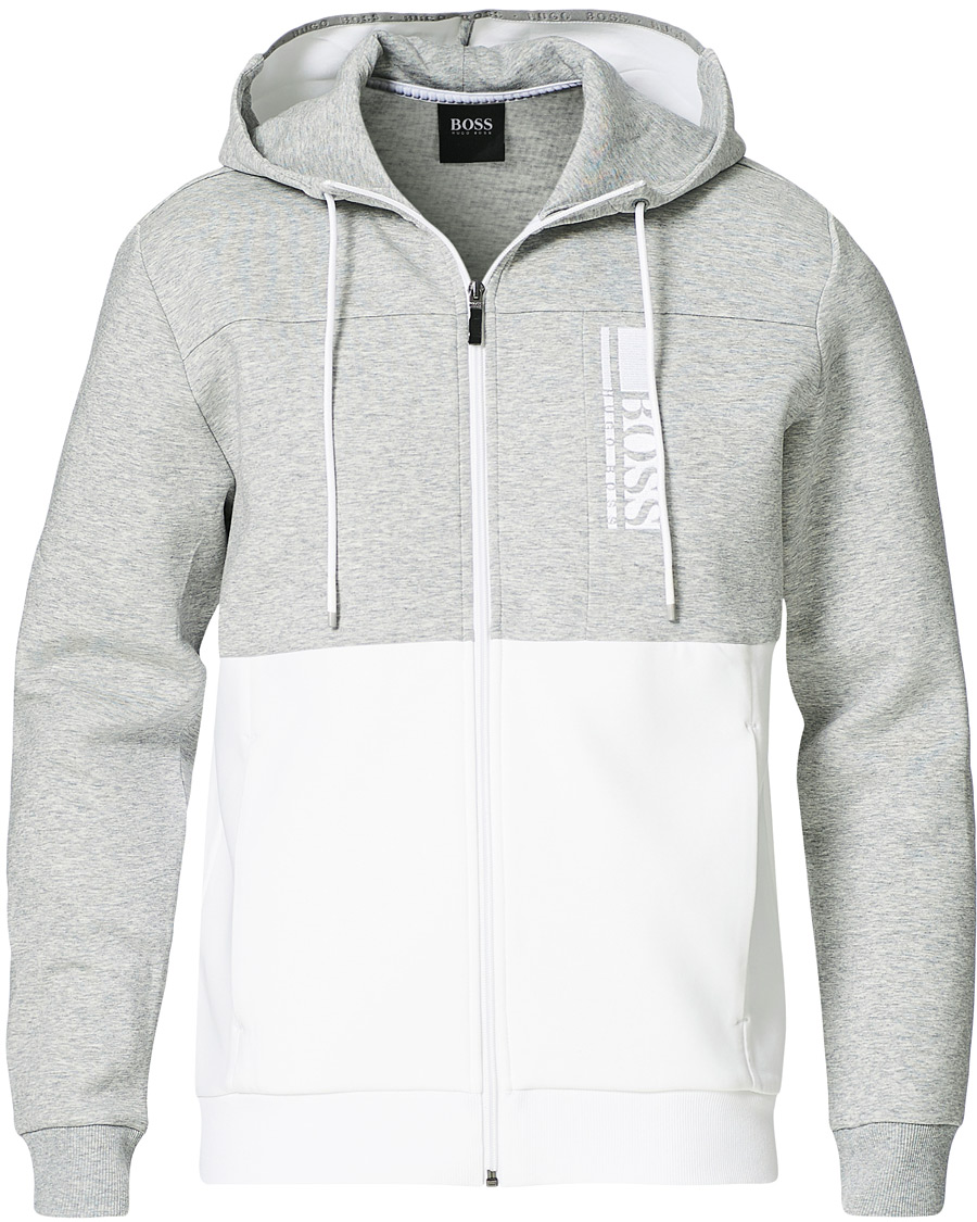 Homme | Pulls Et Tricots | BOSS GREEN | BOSS Athleisure Saggy Full Zip Hoodie Grey/White