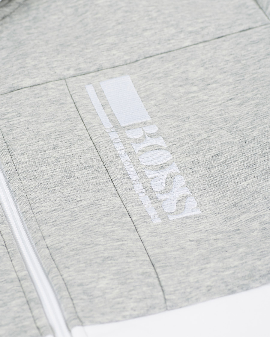 Homme | Pulls Et Tricots | BOSS GREEN | BOSS Athleisure Saggy Full Zip Hoodie Grey/White