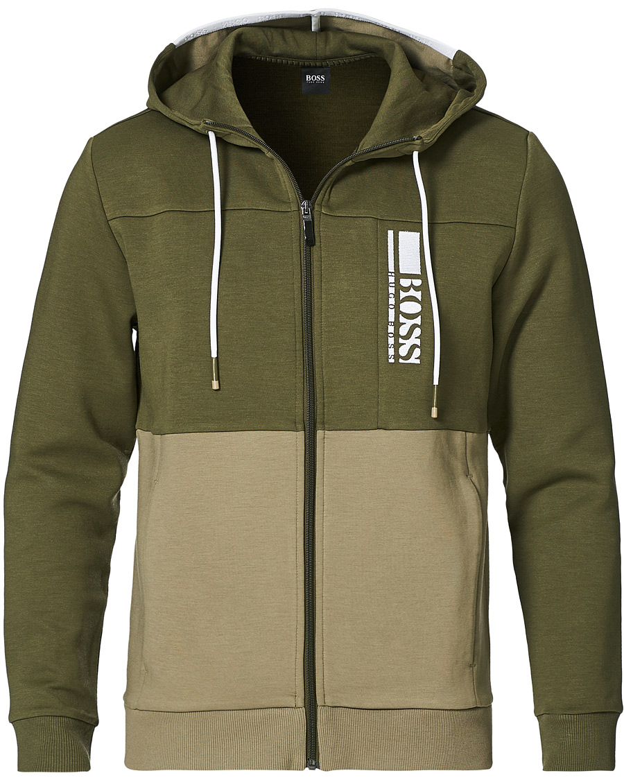 Homme | Pulls Et Tricots | BOSS GREEN | BOSS Athleisure Saggy Full Zip Hoodie Dark Green