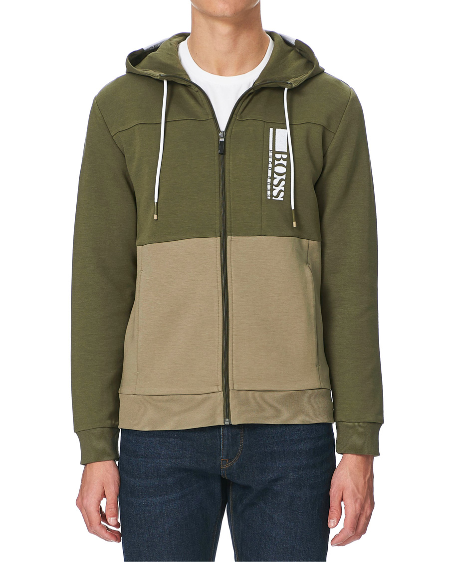 Homme | Pulls Et Tricots | BOSS GREEN | BOSS Athleisure Saggy Full Zip Hoodie Dark Green