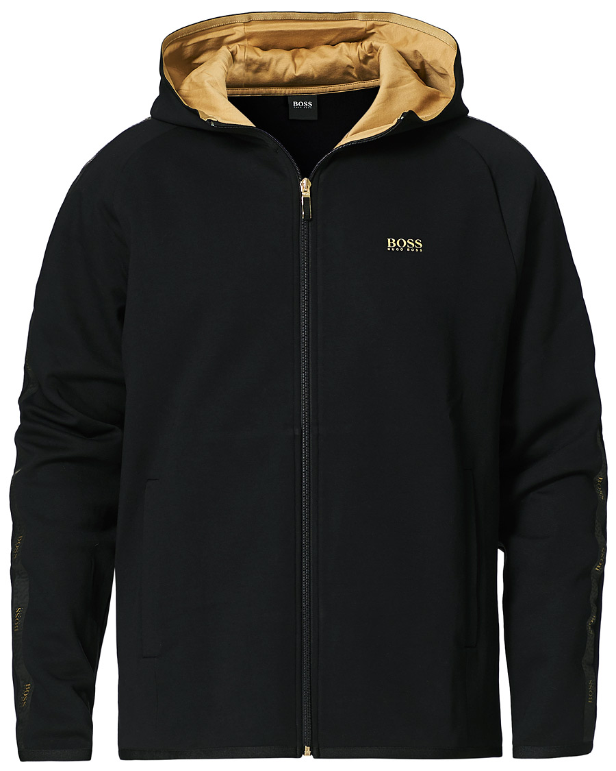Homme | Pulls Et Tricots | BOSS GREEN | BOSS Athleisure Saggy Taped Full Zip Hoodie Black