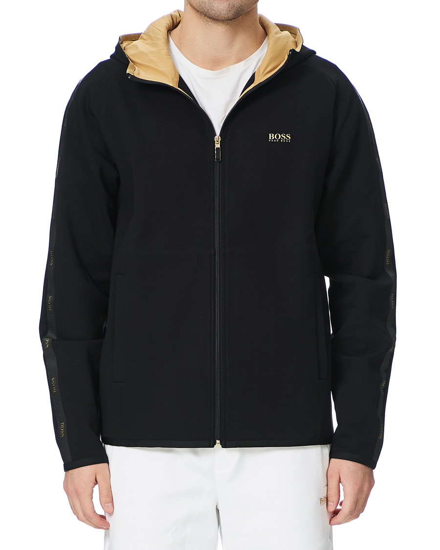 Homme | Pulls Et Tricots | BOSS GREEN | BOSS Athleisure Saggy Taped Full Zip Hoodie Black