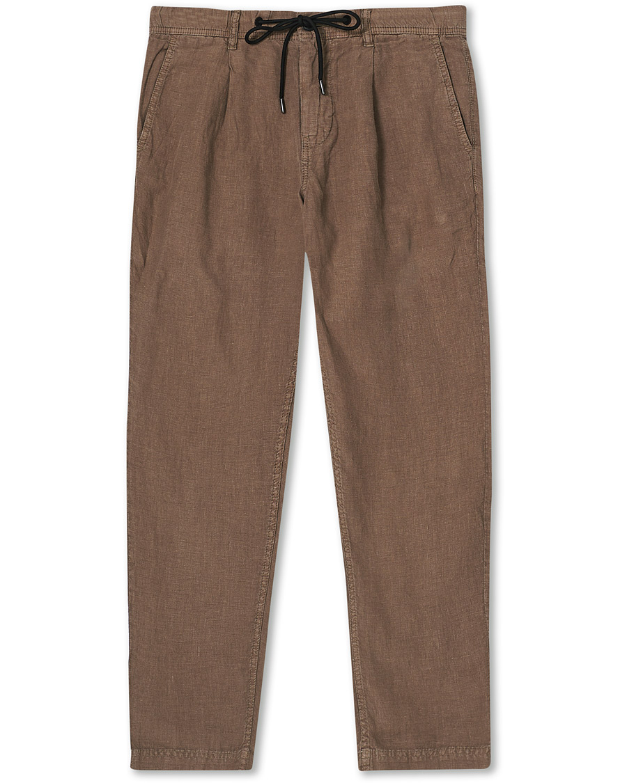 Homme | Pantalons | BOSS ORANGE | BOSS Casual Symon Linen Drawstring Pants Khaki