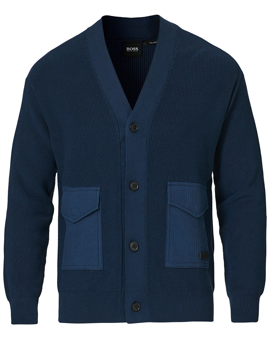 Homme | Pulls Et Tricots | BOSS ORANGE | BOSS Casual Kardione Knitted Cardigan Dark Blue