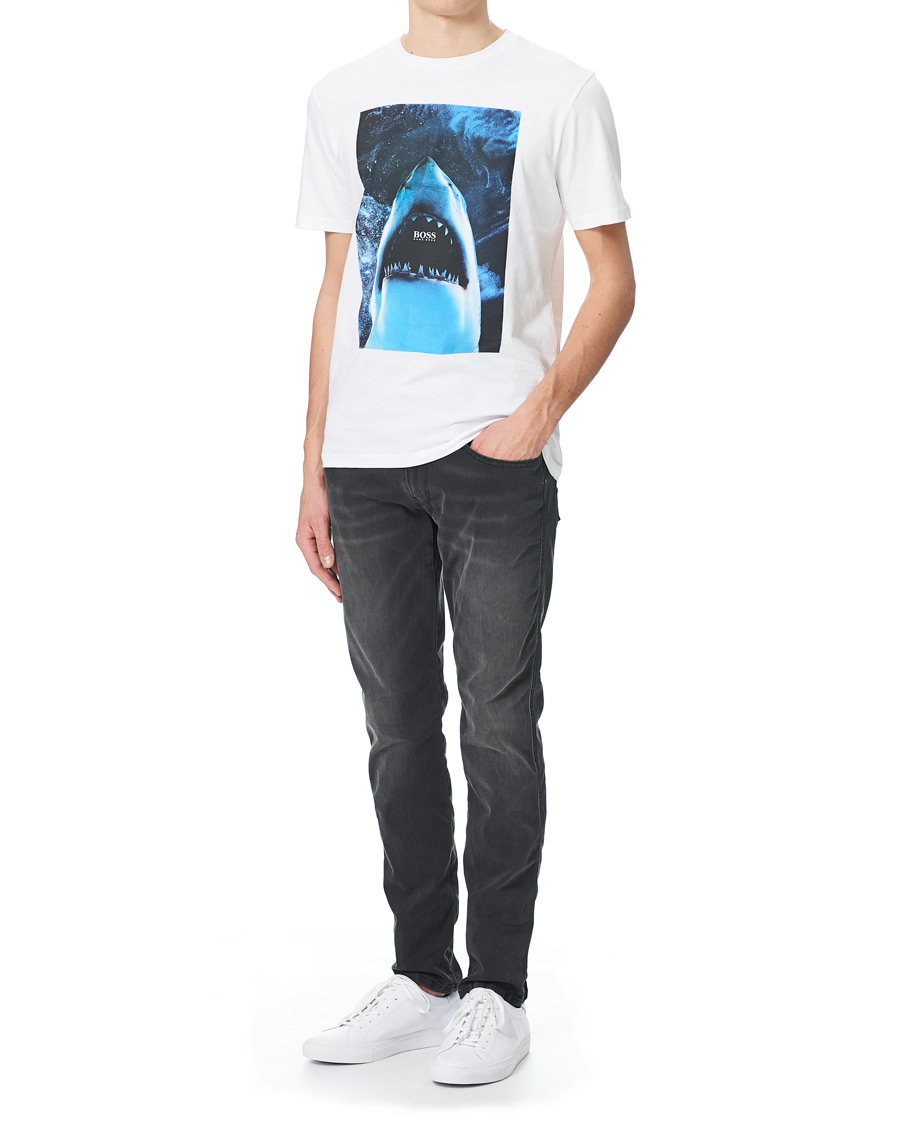 Homme | T-shirts | BOSS ORANGE | BOSS Casual Noah Printed Shark Crew Neck Tee White