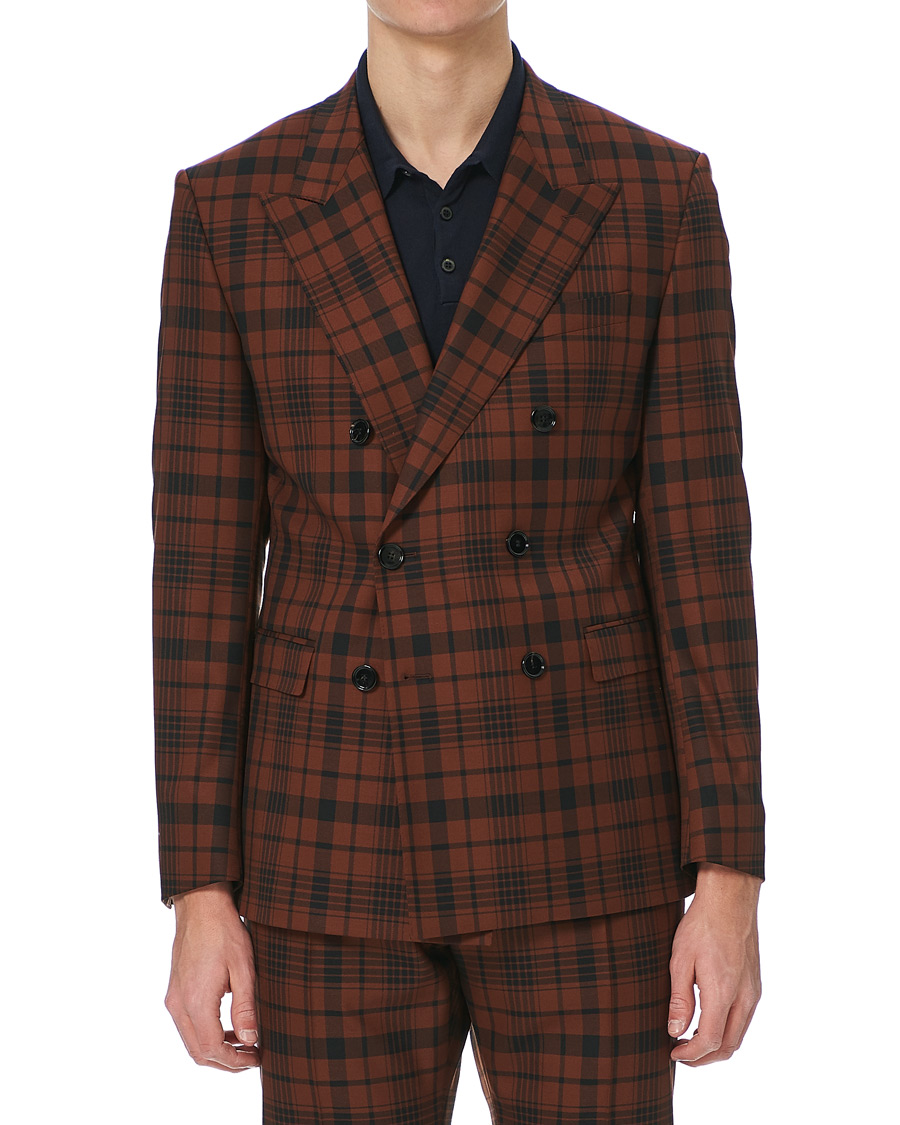 Homme | Costumes | BOSS BLACK | BOSS Cliff/Floyed Wool Check Double Breasted Suit Rust