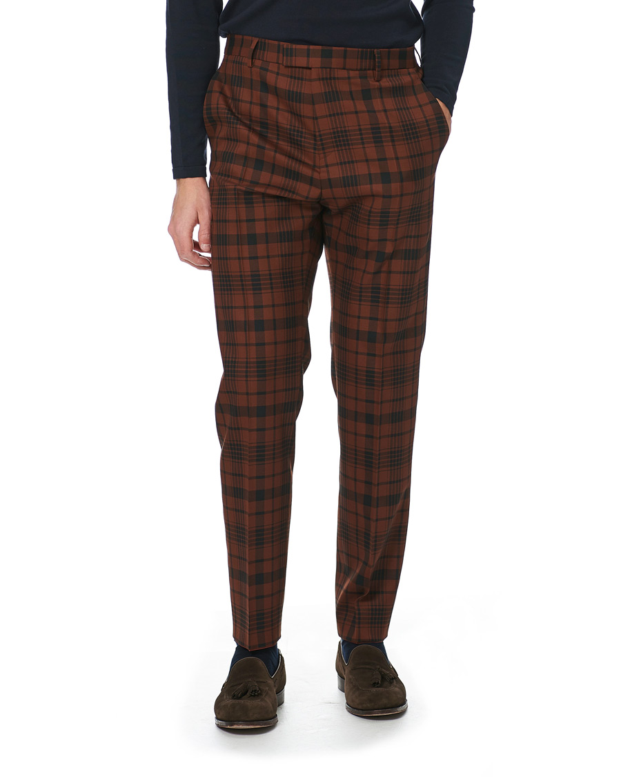 Homme | Costumes | BOSS BLACK | BOSS Cliff/Floyed Wool Check Double Breasted Suit Rust
