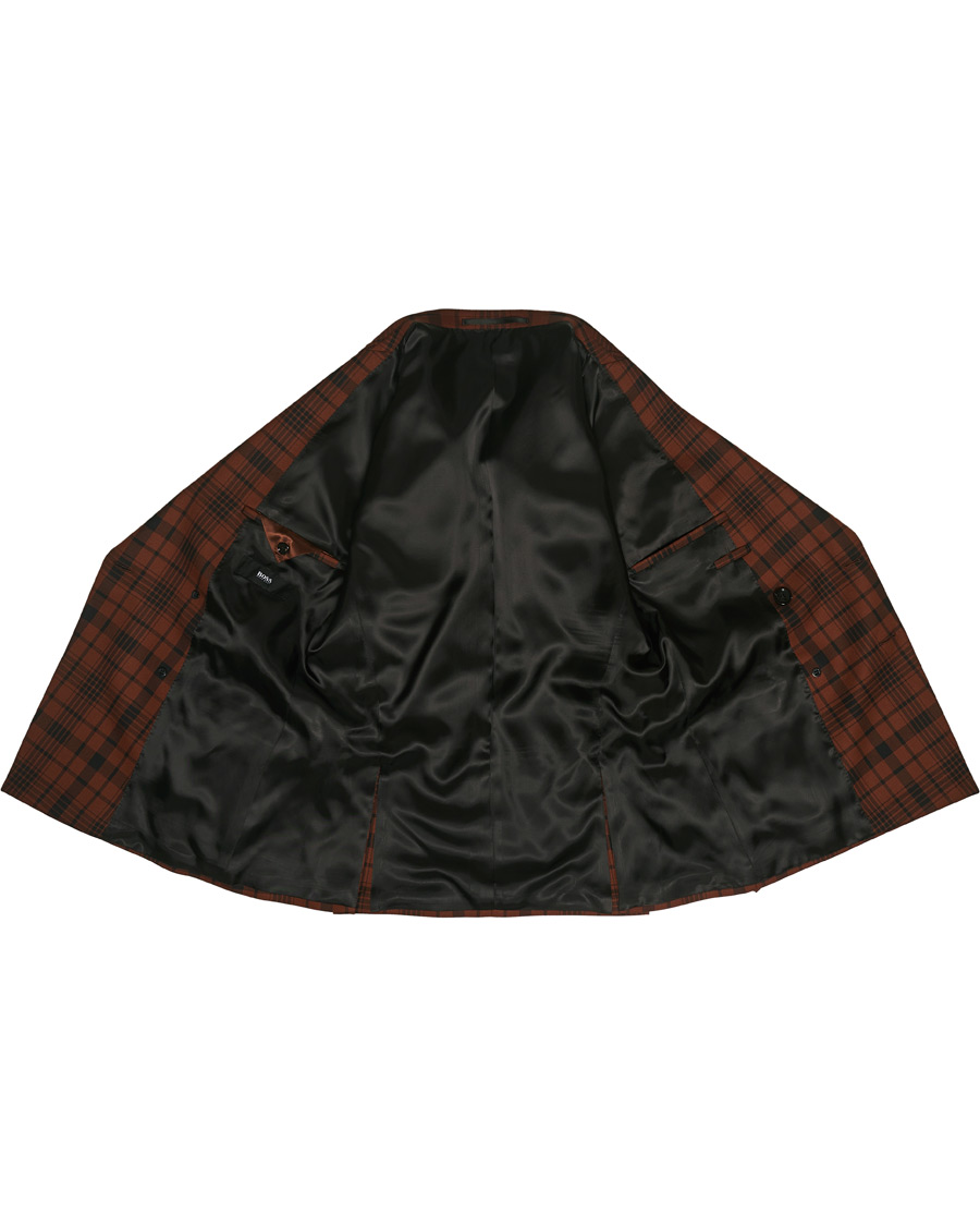 Homme | Costumes | BOSS BLACK | BOSS Cliff/Floyed Wool Check Double Breasted Suit Rust