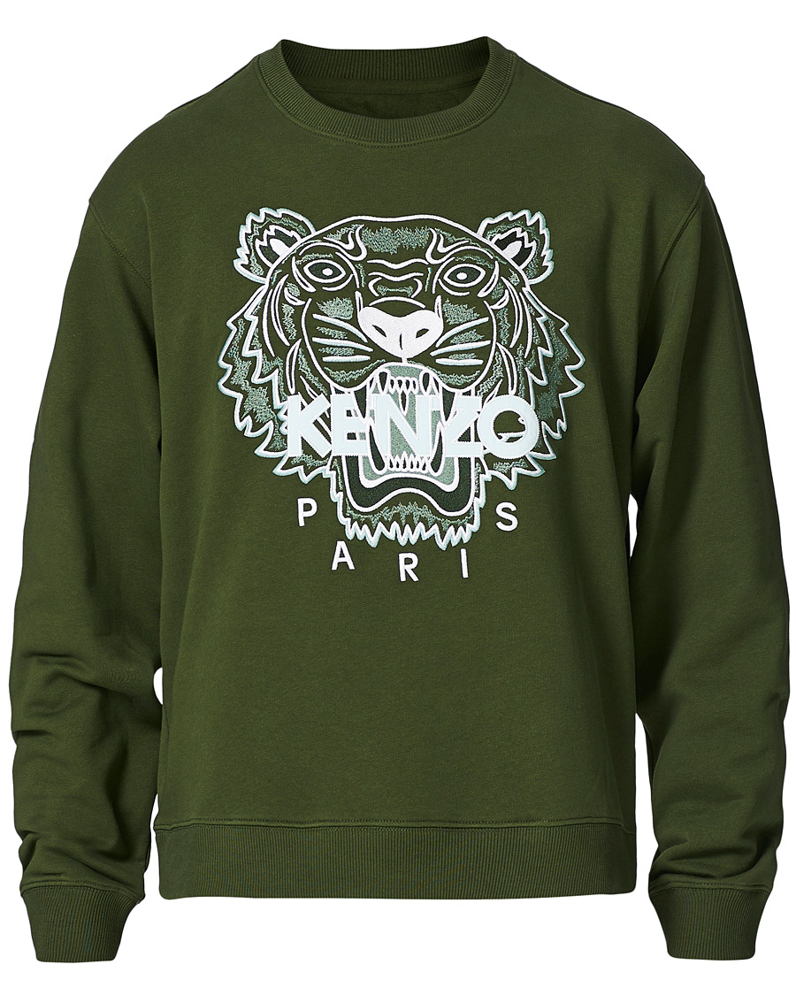 Homme | Pulls Et Tricots | KENZO | Tiger Crew Neck Sweatshirt Dark Khaki