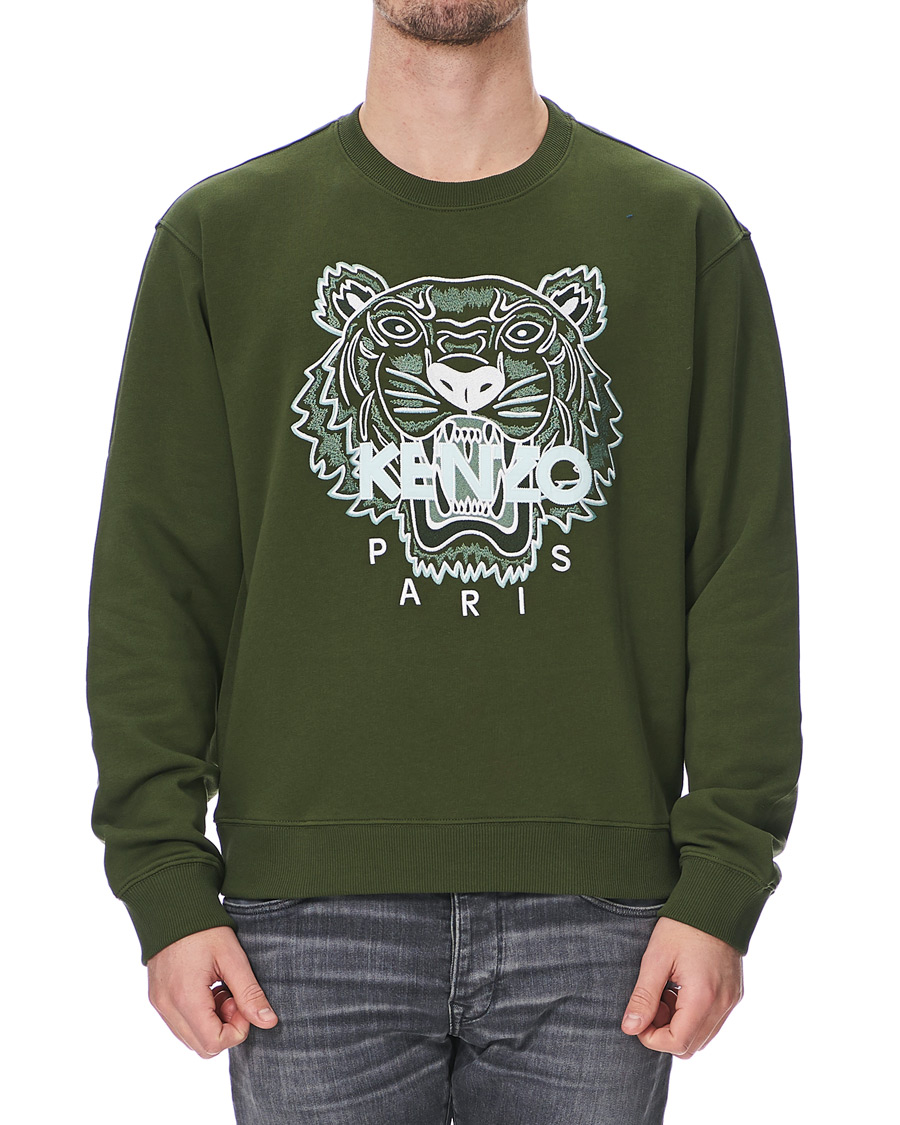 Homme | Pulls Et Tricots | KENZO | Tiger Crew Neck Sweatshirt Dark Khaki