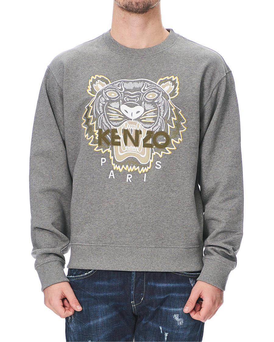 Homme | Pulls Et Tricots | KENZO | Tiger Crew Neck Sweatshirt Dove Grey