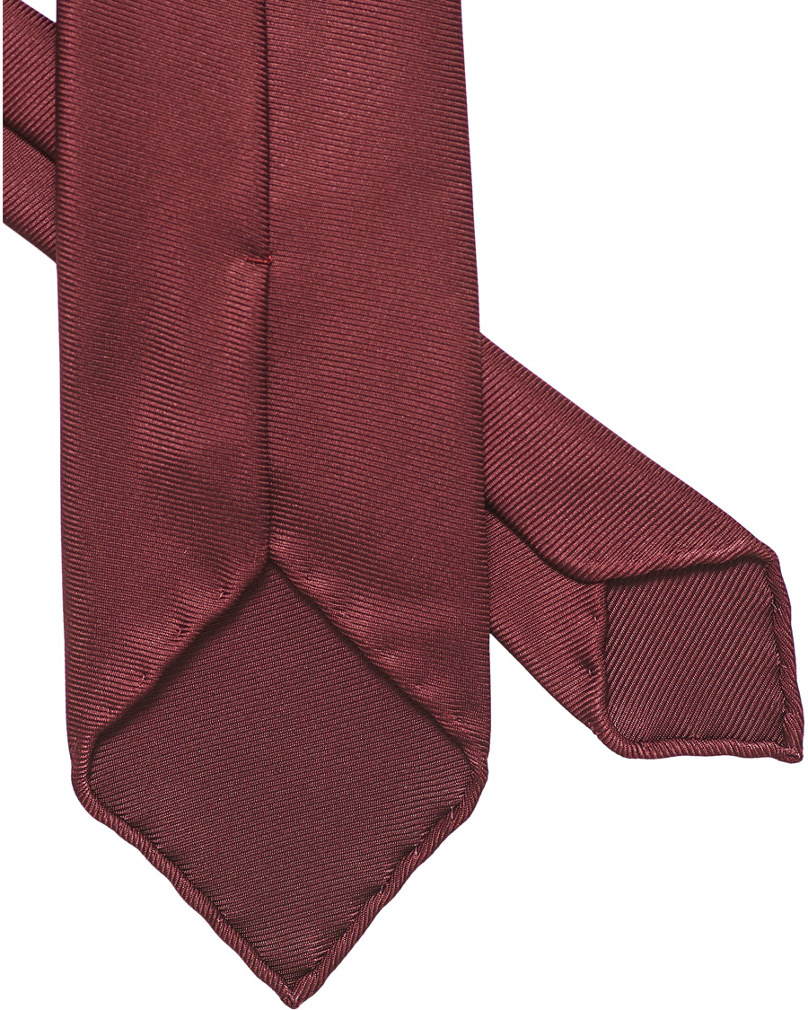 Homme | Drake's Handrolled Woven Silk 8 cm Tie Burgundy | Drake's | Handrolled Woven Silk 8 cm Tie Burgundy