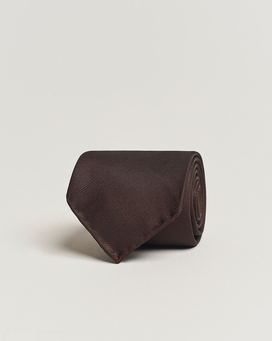 Homme | Drake's Handrolled Woven Silk 8 cm Tie Brown | Drake's | Handrolled Woven Silk 8 cm Tie Brown