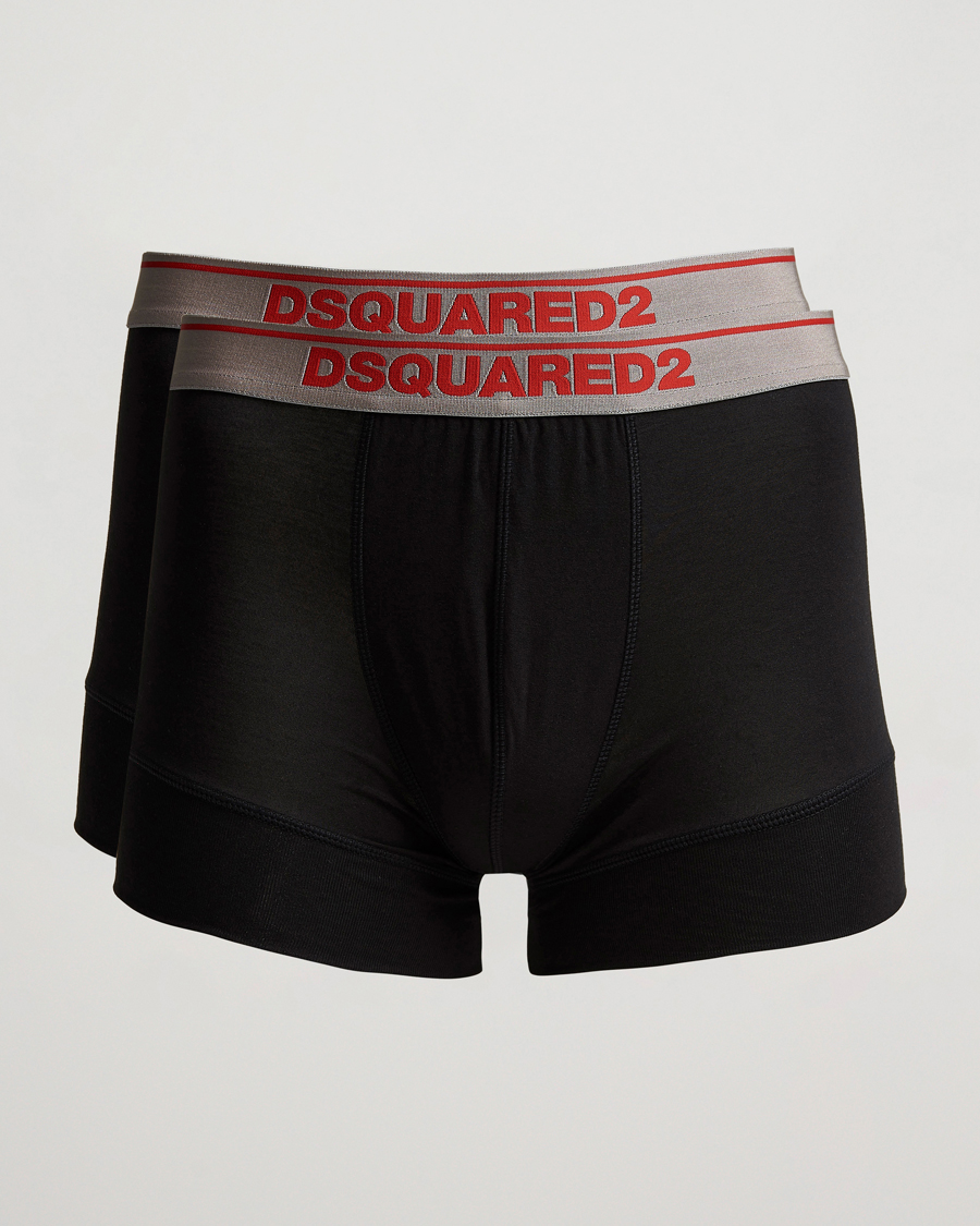 Homme | Sous-Vêtements Et Chaussettes | Dsquared2 | 2-Pack Modal Stretch Trunk Black