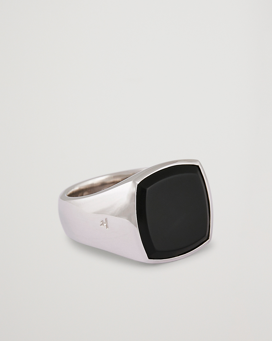 Homme | Tom Wood Cushion Black Onyx Ring Silver | Tom Wood | Cushion Black Onyx Ring Silver
