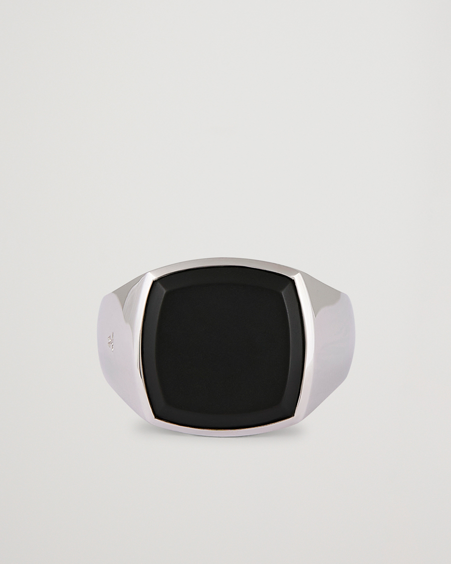 Heren | Sieraden | Tom Wood | Cushion Black Onyx Ring Silver