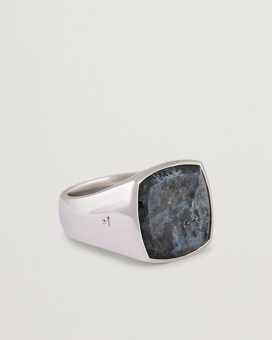Heren | Sieraden | Tom Wood | Cushion Larvikite Ring Silver