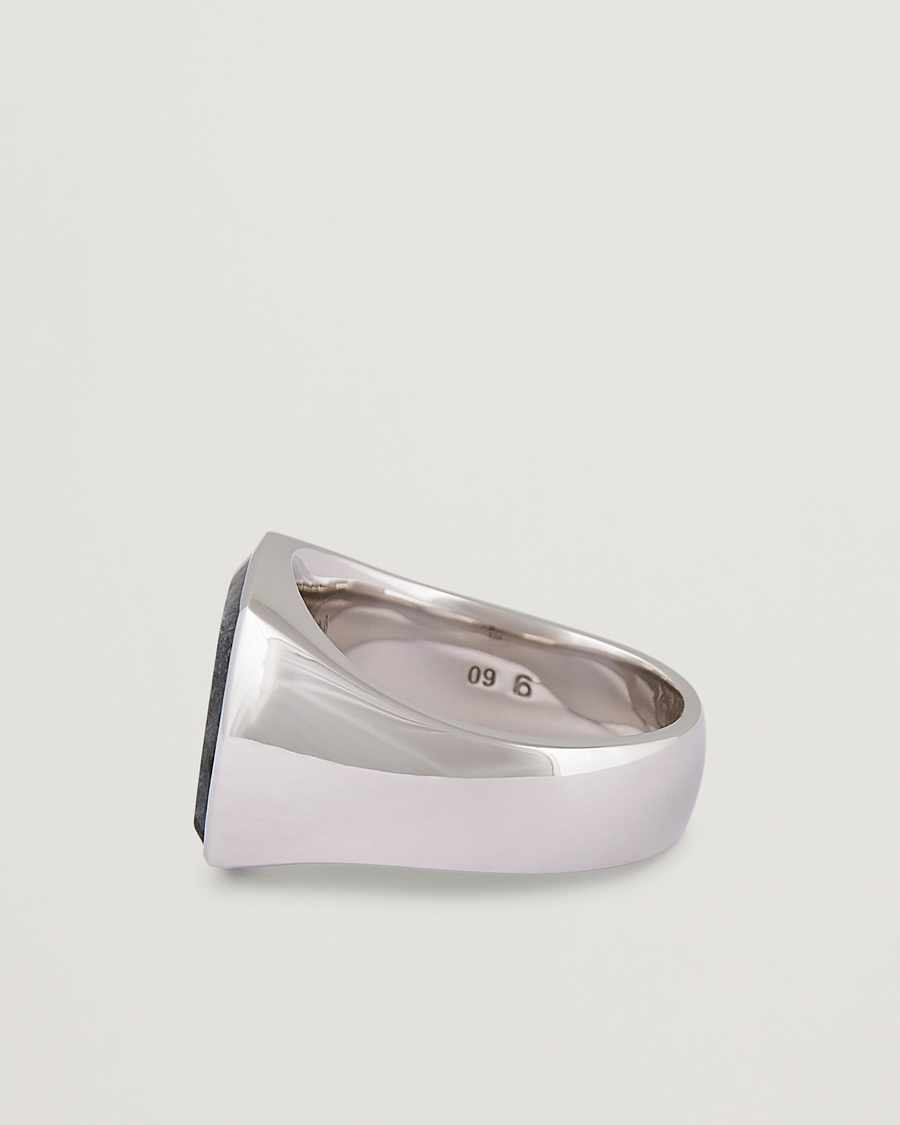 Heren | Sieraden | Tom Wood | Cushion Larvikite Ring Silver