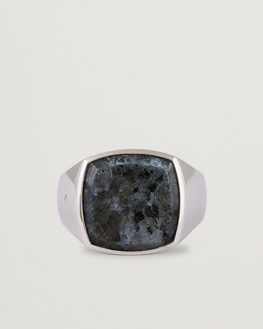 Heren | Sieraden | Tom Wood | Cushion Larvikite Ring Silver