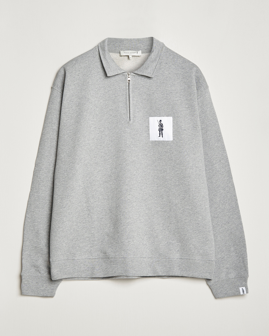 Heren | Truien | Mackintosh | Dandyman Zip Sweat Grey Melange