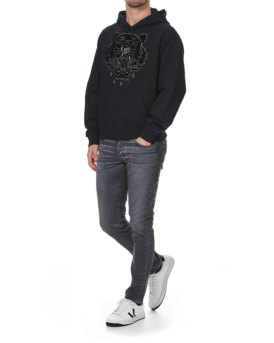 Homme | Manteaux Et Vestes | KENZO | Velvet Tiger Head Hoodie Black
