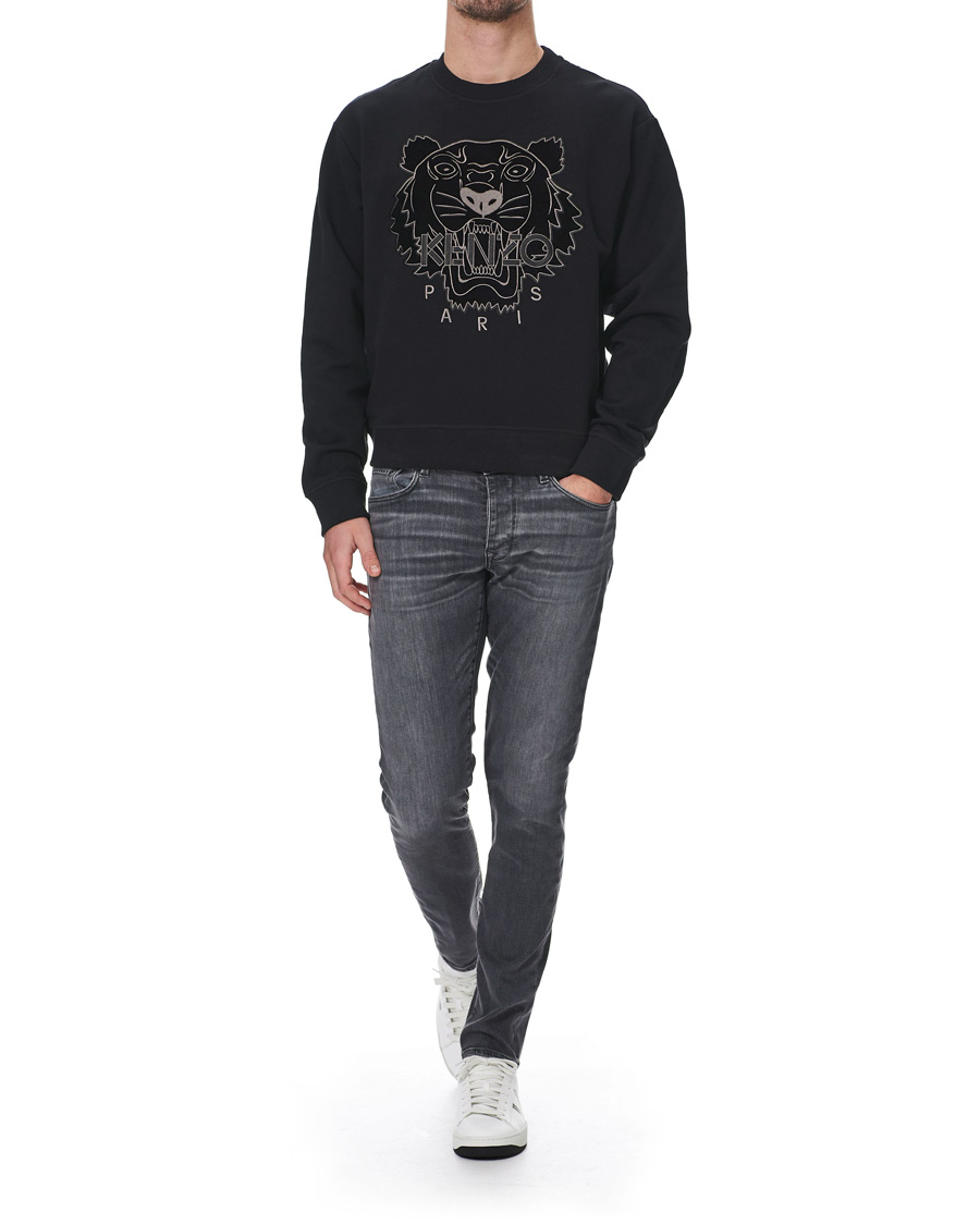 Homme | Pulls Et Tricots | KENZO | Velvet Tiger Head Crew Neck Sweatshirt Black