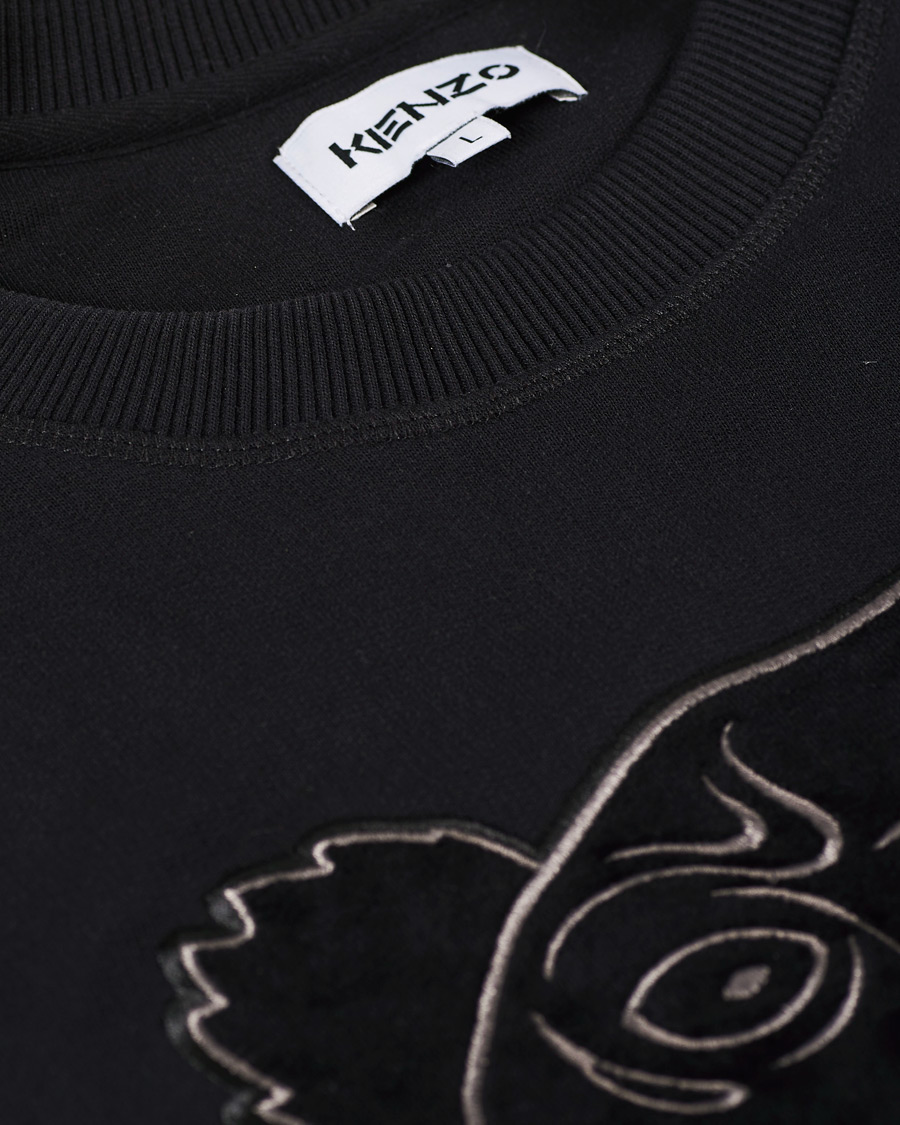 Homme | Pulls Et Tricots | KENZO | Velvet Tiger Head Crew Neck Sweatshirt Black