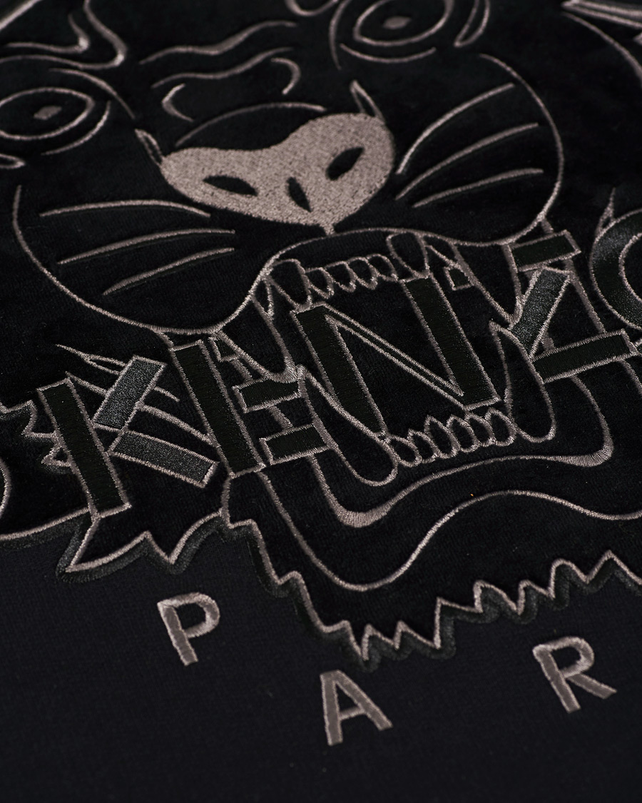 Homme | Pulls Et Tricots | KENZO | Velvet Tiger Head Crew Neck Sweatshirt Black