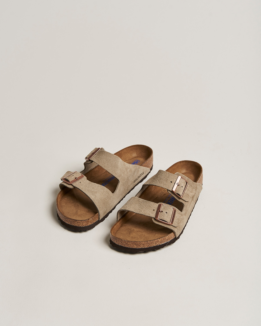 Homme | Sandales Et Mules | BIRKENSTOCK | Arizona Soft Footbed Taupe Suede