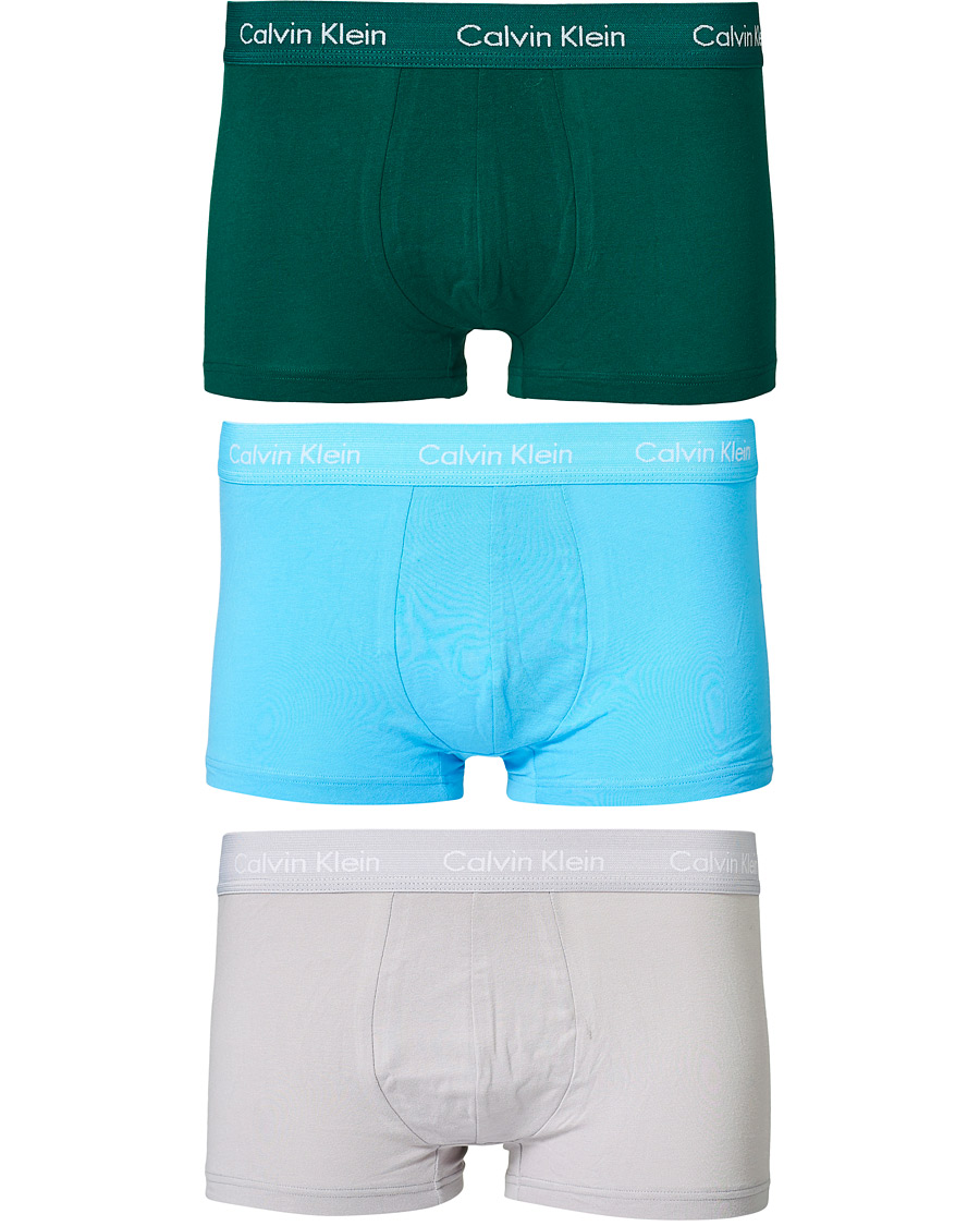 Homme | Sous-Vêtements Et Chaussettes | Calvin Klein | Cotton Stretch Low Rise Trunk 3-Pack Jada Sea/Sky High/Silver
