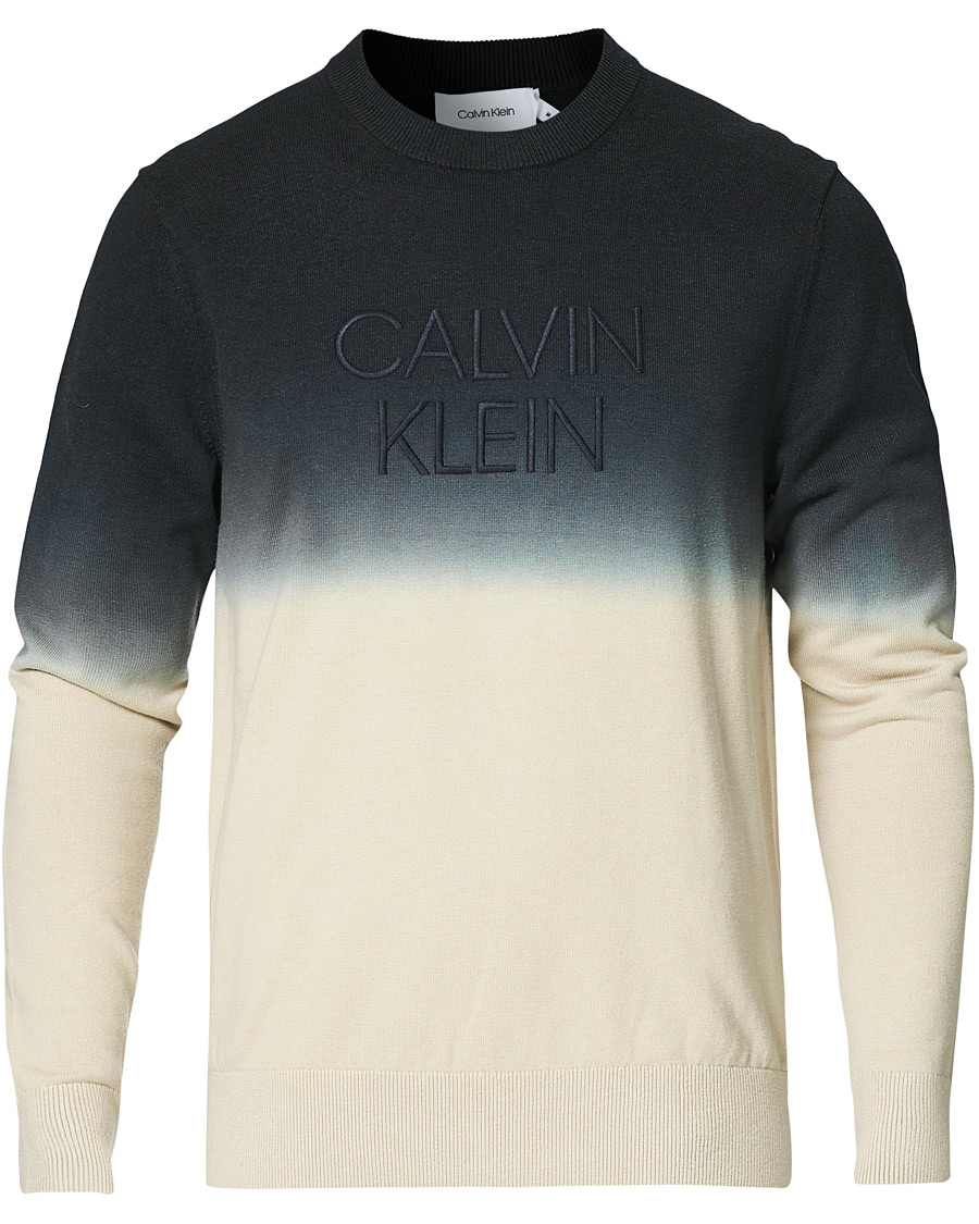 Homme | Pulls Et Tricots | Calvin Klein | Dip Dyed Crew Neck Sweater Black