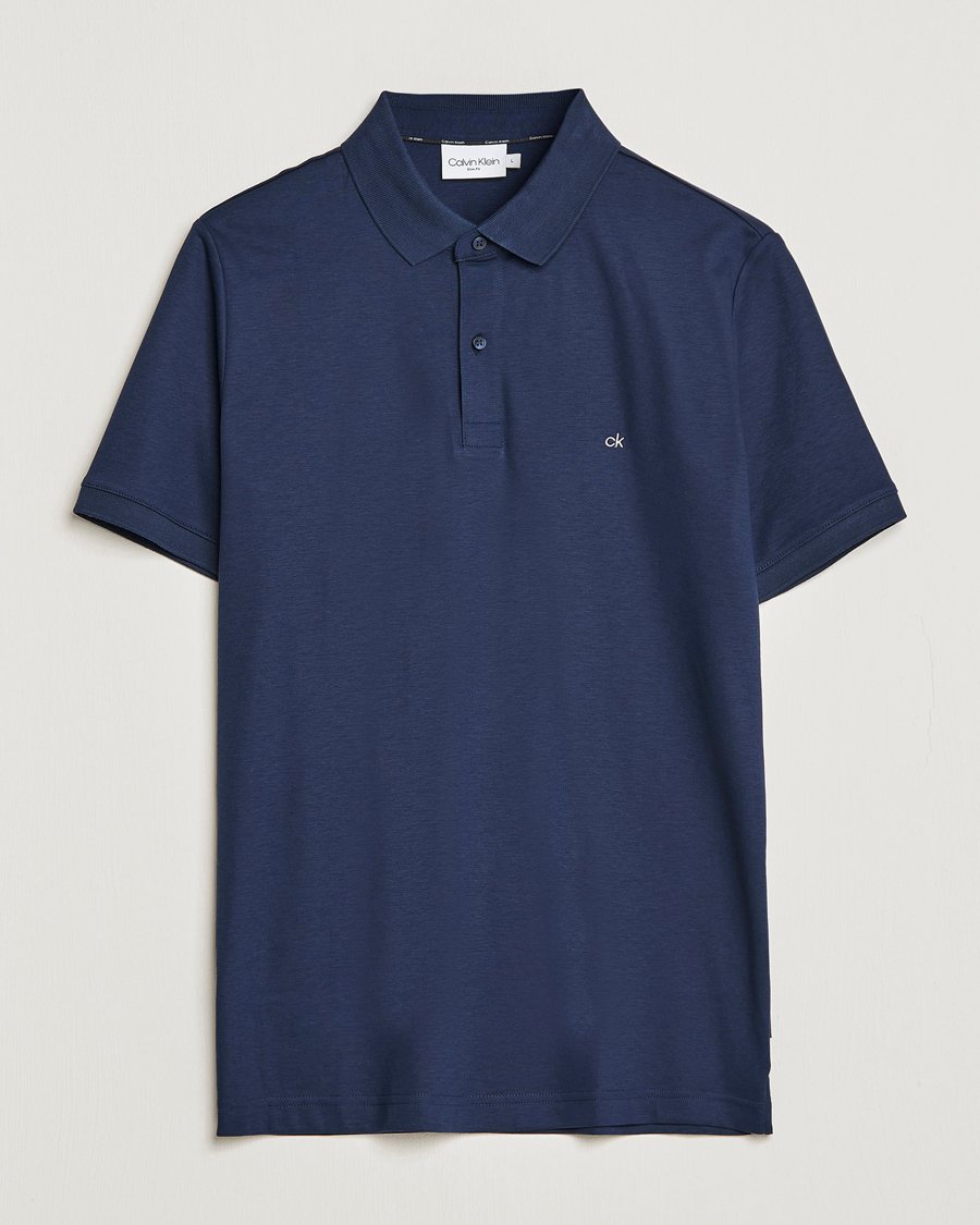 Homme | Polos | Calvin Klein | Liquid Touch Slim Fit Polo Navy