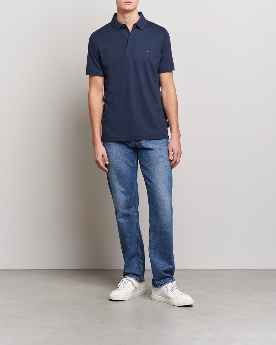 Homme | Polos | Calvin Klein | Liquid Touch Slim Fit Polo Navy