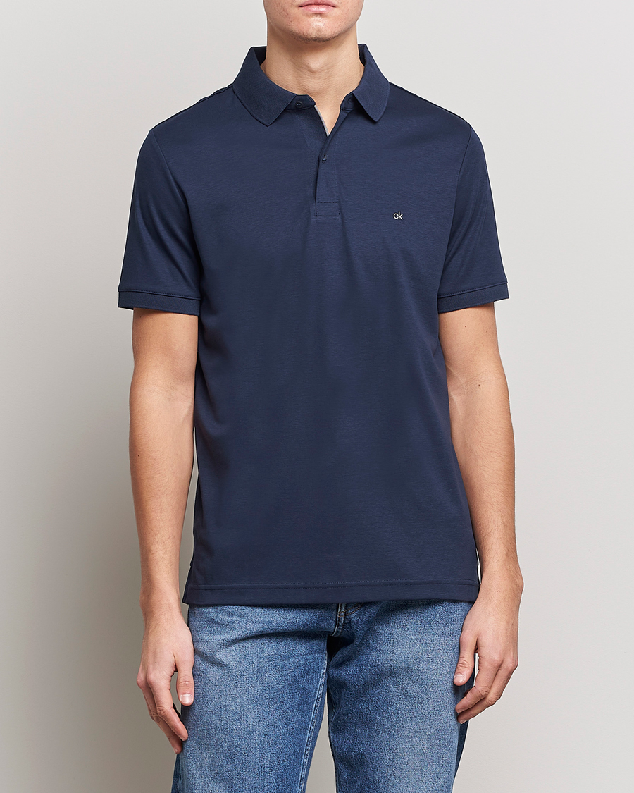 Homme | Polos | Calvin Klein | Liquid Touch Slim Fit Polo Navy