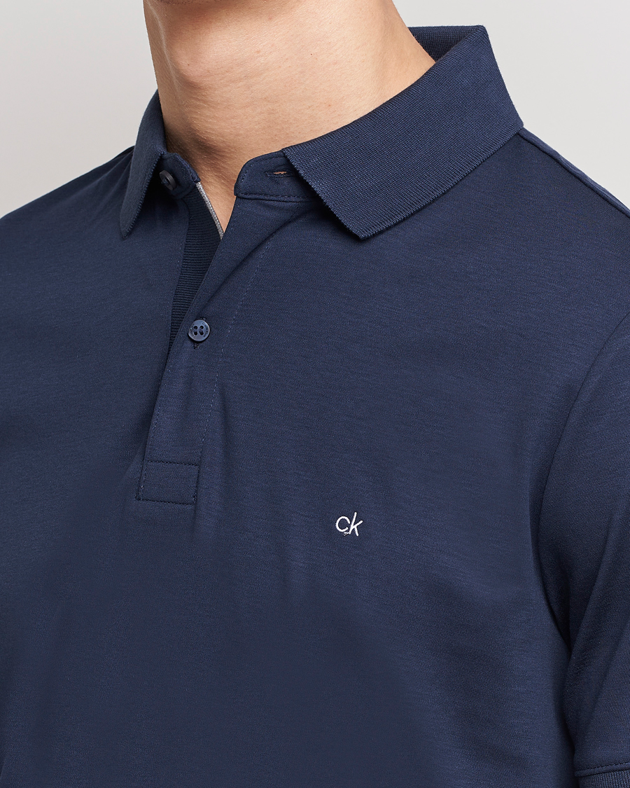 Homme | Polos | Calvin Klein | Liquid Touch Slim Fit Polo Navy