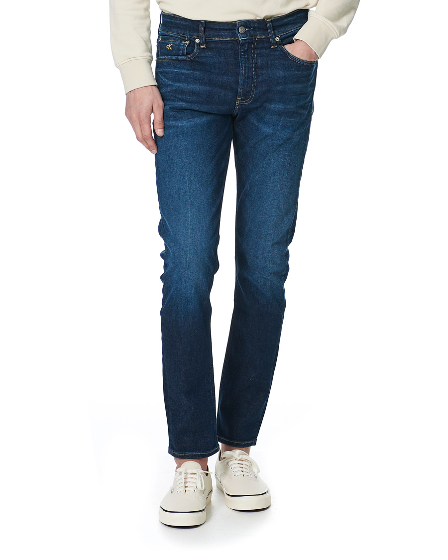 Heren | Jeans | Calvin Klein Jeans | Slim Taper Stretch Jeans Dark Blue