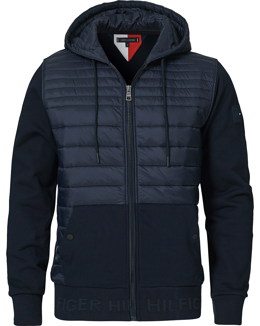 Homme | Manteaux Et Vestes | Tommy Hilfiger | Jacquard Mixed Media Zip Hoodie Desert Sky