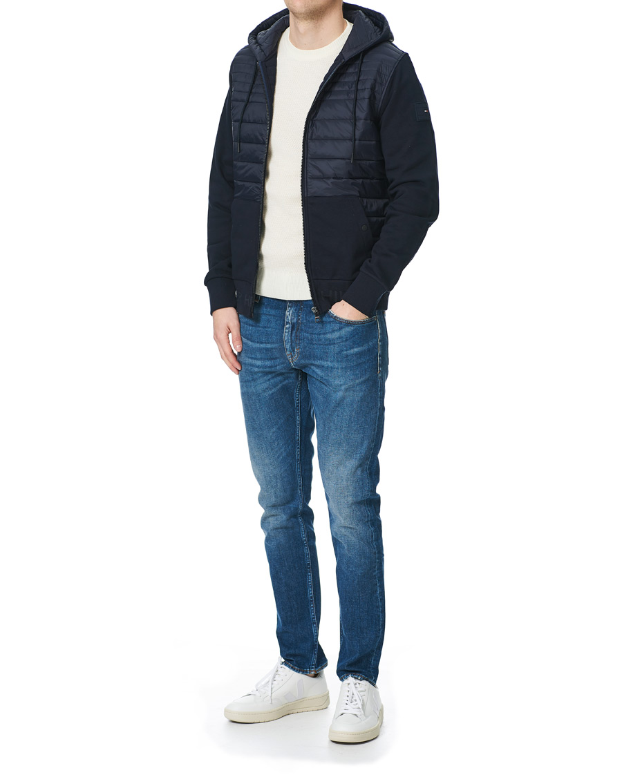 Homme | Manteaux Et Vestes | Tommy Hilfiger | Jacquard Mixed Media Zip Hoodie Desert Sky