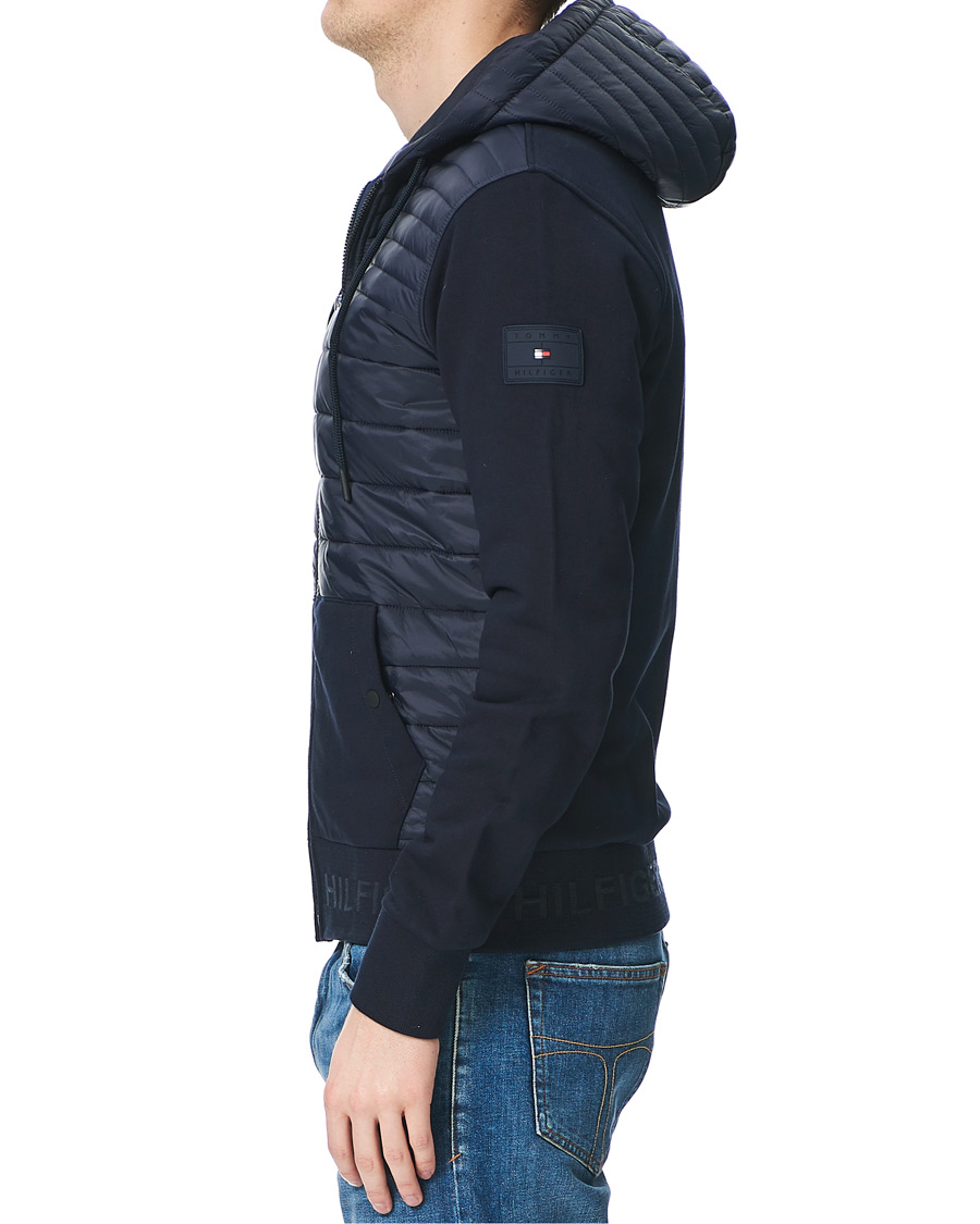 Homme | Manteaux Et Vestes | Tommy Hilfiger | Jacquard Mixed Media Zip Hoodie Desert Sky