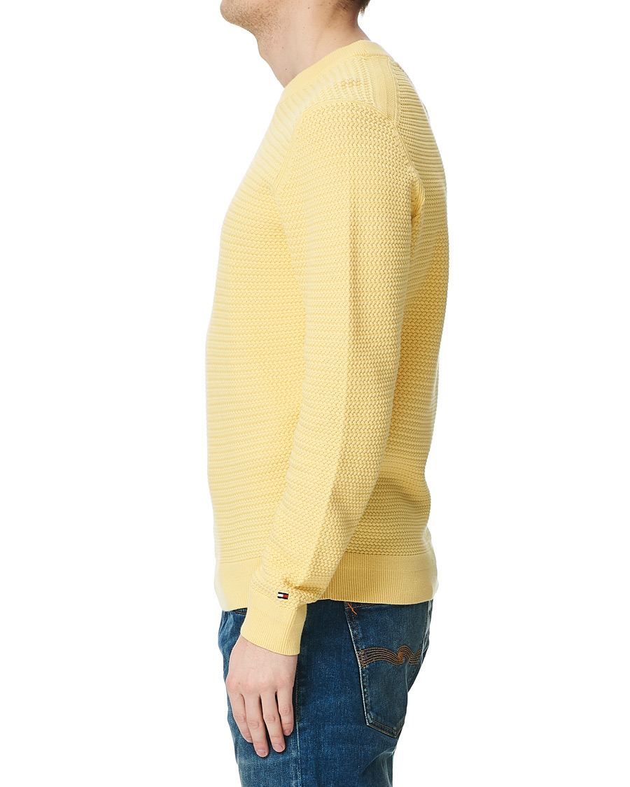 Homme | Pulls Et Tricots | Tommy Hilfiger | Basket Knit Crew Neck Delicate Yellow