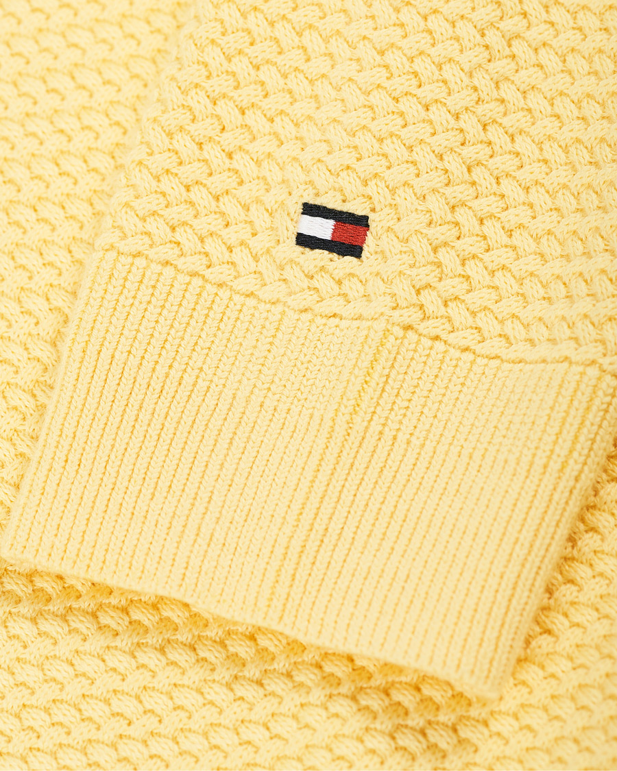 Homme | Pulls Et Tricots | Tommy Hilfiger | Basket Knit Crew Neck Delicate Yellow