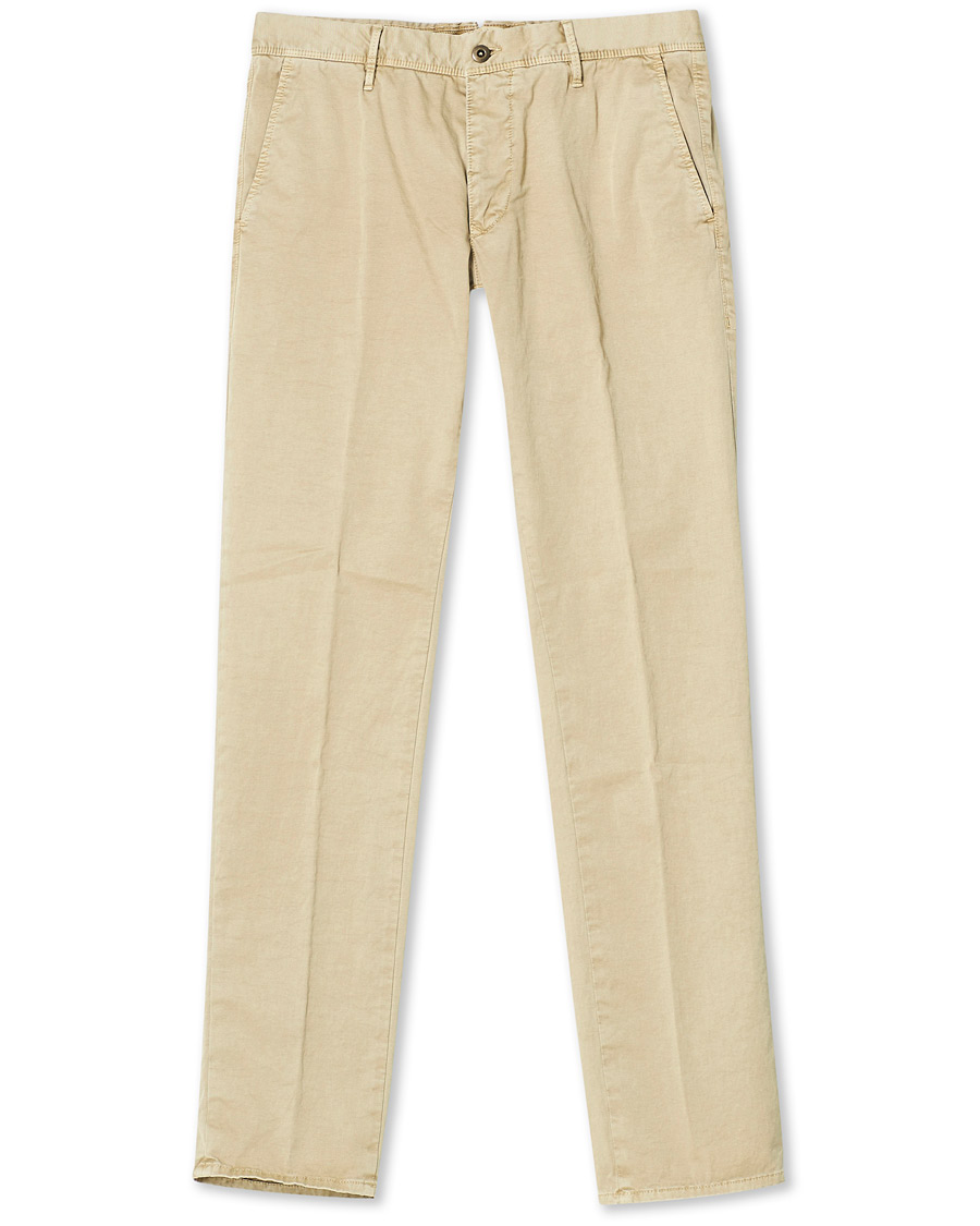 Homme | Pantalons | Incotex | Slim Fit Garment Dyed Slacks Beige
