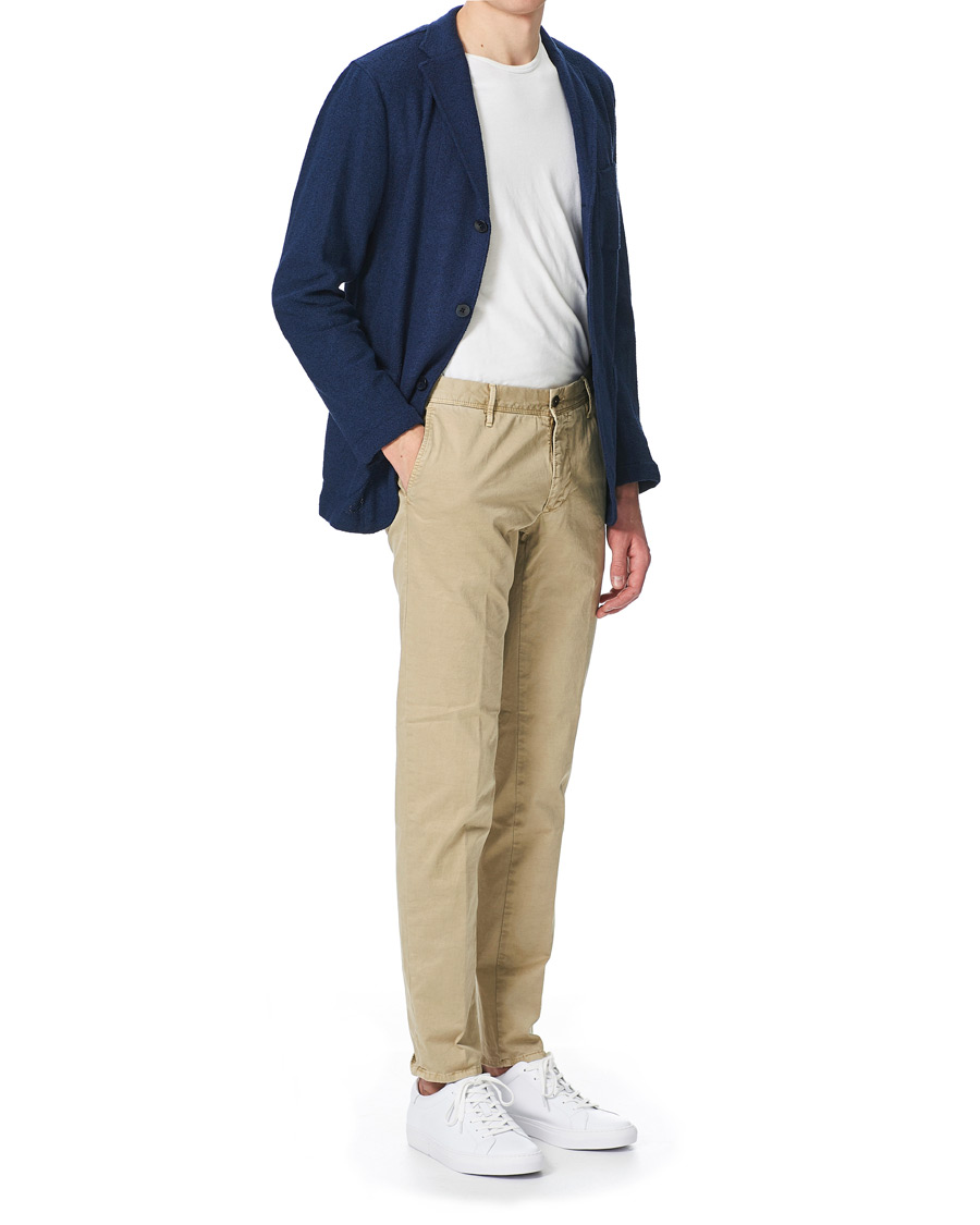 Homme | Pantalons | Incotex | Slim Fit Garment Dyed Slacks Beige