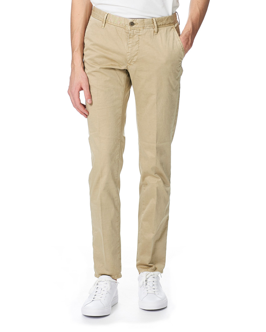 Homme | Pantalons | Incotex | Slim Fit Garment Dyed Slacks Beige